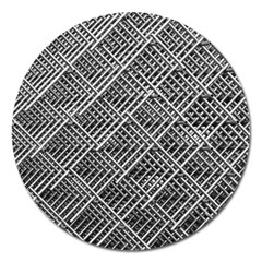 Pattern Metal Pipes Grid Magnet 5  (round) by Nexatart