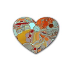 Liquid Bubbles Rubber Coaster (heart) 