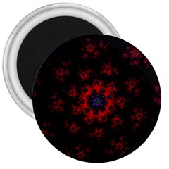 Fractal Abstract Blossom Bloom Red 3  Magnets