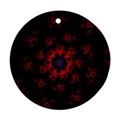 Fractal Abstract Blossom Bloom Red Ornament (Round)