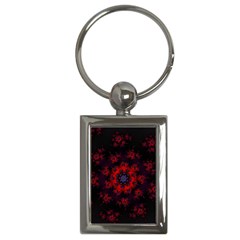 Fractal Abstract Blossom Bloom Red Key Chains (Rectangle) 