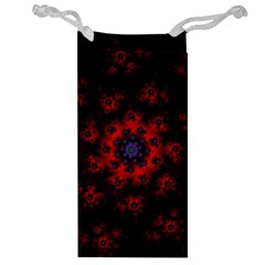 Fractal Abstract Blossom Bloom Red Jewelry Bag