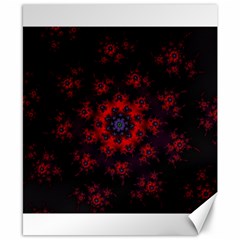 Fractal Abstract Blossom Bloom Red Canvas 8  x 10 