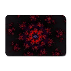 Fractal Abstract Blossom Bloom Red Small Doormat  by Nexatart