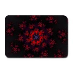 Fractal Abstract Blossom Bloom Red Plate Mats