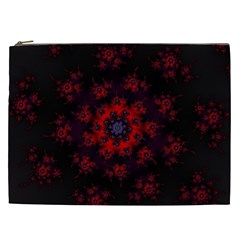 Fractal Abstract Blossom Bloom Red Cosmetic Bag (XXL) 