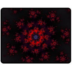 Fractal Abstract Blossom Bloom Red Double Sided Fleece Blanket (Medium) 