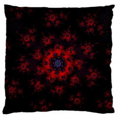 Fractal Abstract Blossom Bloom Red Large Flano Cushion Case (Two Sides)