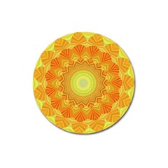 Sunshine Sunny Sun Abstract Yellow Magnet 3  (round) by Nexatart