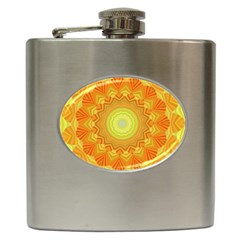 Sunshine Sunny Sun Abstract Yellow Hip Flask (6 Oz)