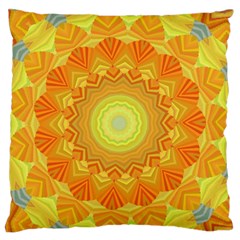 Sunshine Sunny Sun Abstract Yellow Large Flano Cushion Case (one Side) by Nexatart