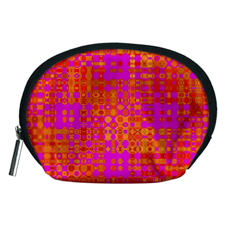 Pink Orange Bright Abstract Accessory Pouches (Medium) 