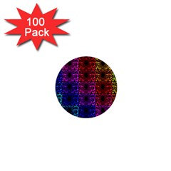 Rainbow Grid Form Abstract 1  Mini Buttons (100 pack) 