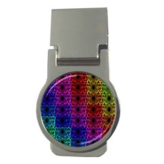 Rainbow Grid Form Abstract Money Clips (Round) 