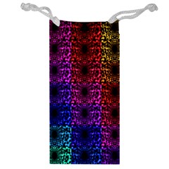 Rainbow Grid Form Abstract Jewelry Bag