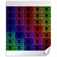 Rainbow Grid Form Abstract Canvas 16  x 20  