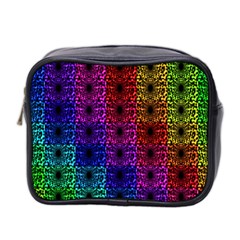 Rainbow Grid Form Abstract Mini Toiletries Bag 2-Side