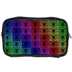 Rainbow Grid Form Abstract Toiletries Bags