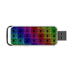 Rainbow Grid Form Abstract Portable Usb Flash (two Sides) by Nexatart