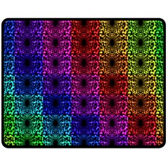 Rainbow Grid Form Abstract Double Sided Fleece Blanket (medium) 