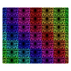 Rainbow Grid Form Abstract Double Sided Flano Blanket (Small) 