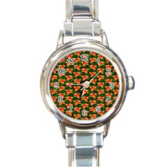 Background Wallpaper Flowers Green Round Italian Charm Watch by Nexatart