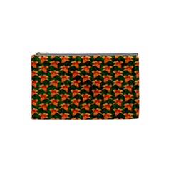 Background Wallpaper Flowers Green Cosmetic Bag (small)  by Nexatart