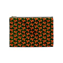 Background Wallpaper Flowers Green Cosmetic Bag (medium)  by Nexatart