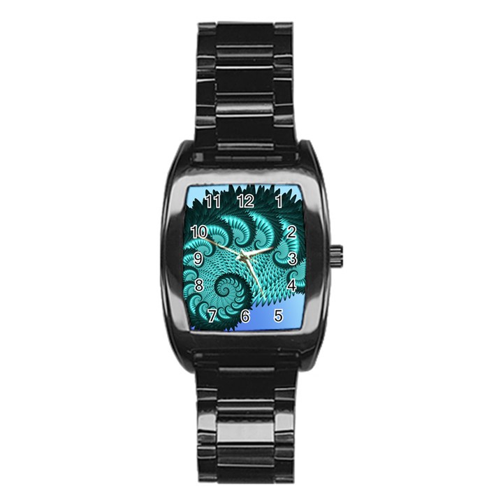 Fractals Texture Abstract Stainless Steel Barrel Watch