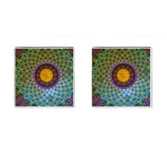 Temple Abstract Ceiling Chinese Cufflinks (square) by Nexatart