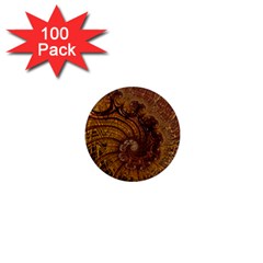 Copper Caramel Swirls Abstract Art 1  Mini Magnets (100 Pack) 