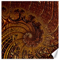 Copper Caramel Swirls Abstract Art Canvas 12  X 12   by Nexatart