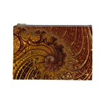 Copper Caramel Swirls Abstract Art Cosmetic Bag (Large)  Front