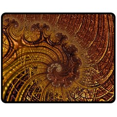 Copper Caramel Swirls Abstract Art Fleece Blanket (medium)  by Nexatart