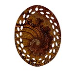 Copper Caramel Swirls Abstract Art Oval Filigree Ornament (Two Sides) Front