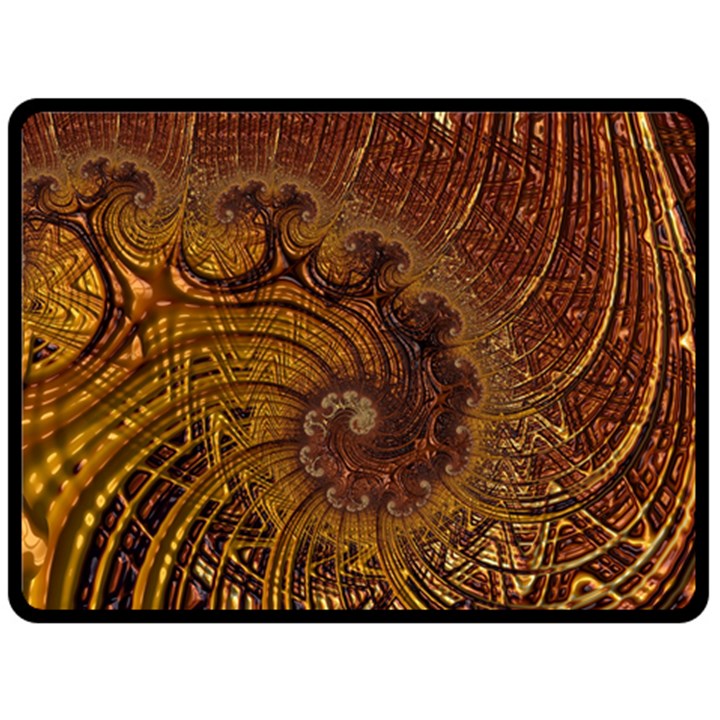 Copper Caramel Swirls Abstract Art Double Sided Fleece Blanket (Large) 