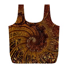 Copper Caramel Swirls Abstract Art Full Print Recycle Bags (l)  by Nexatart