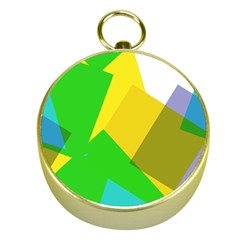 Green Yellow Shapes        Gold Compass