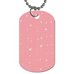 Pink Background With White Hearts On Lines Dog Tag (one Side) by TastefulDesigns