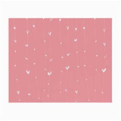 Pink Background With White Hearts On Lines Small Glasses Cloth