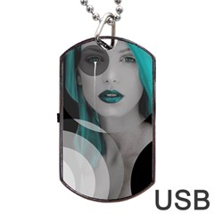 Turquoise Angel Dog Tag Usb Flash (one Side) by mugebasakart