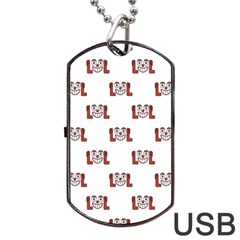 Lol Emoji Graphic Pattern Dog Tag Usb Flash (one Side) by dflcprints