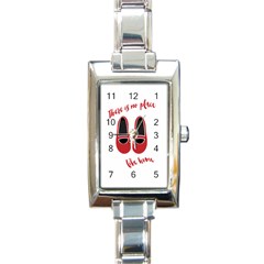 There Is No Place Like Home Rectangle Italian Charm Watch by Valentinaart