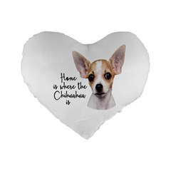 Chihuahua Standard 16  Premium Flano Heart Shape Cushions