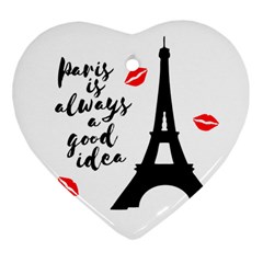 Paris Heart Ornament (two Sides) by Valentinaart
