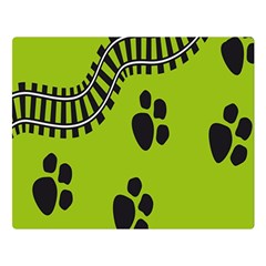 Green Prints Next To Track Double Sided Flano Blanket (large)  by Nexatart