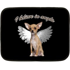 Angel Chihuahua Fleece Blanket (mini) by Valentinaart