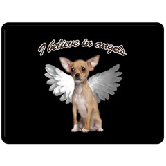 Angel Chihuahua Double Sided Fleece Blanket (large)  by Valentinaart