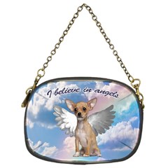 Angel Chihuahua Chain Purses (two Sides)  by Valentinaart