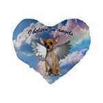 Angel Chihuahua Standard 16  Premium Heart Shape Cushions Back